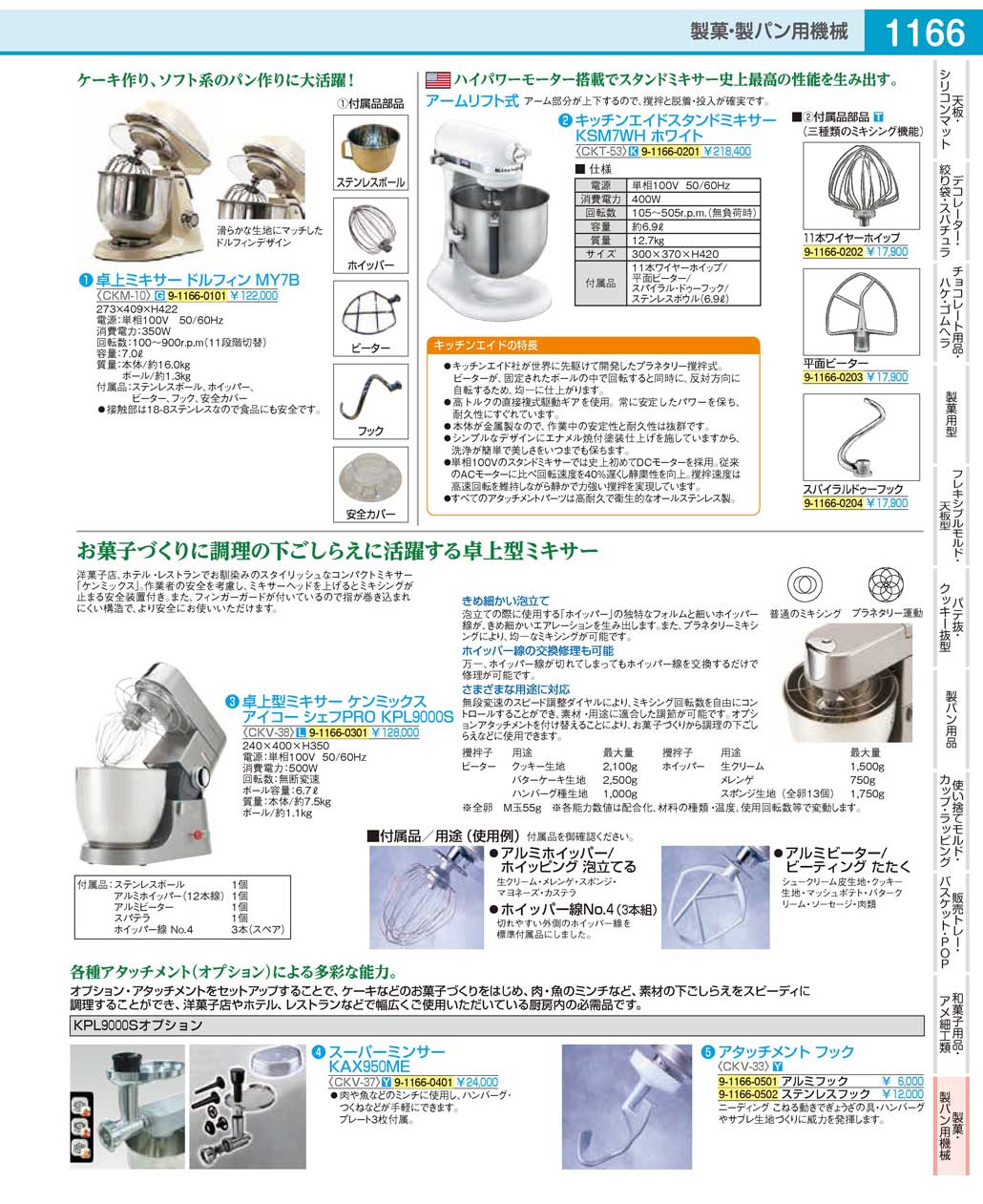 CKT5303(160)キッチンエイドスタンドミキサーＫＳＭ７用平面ビーター