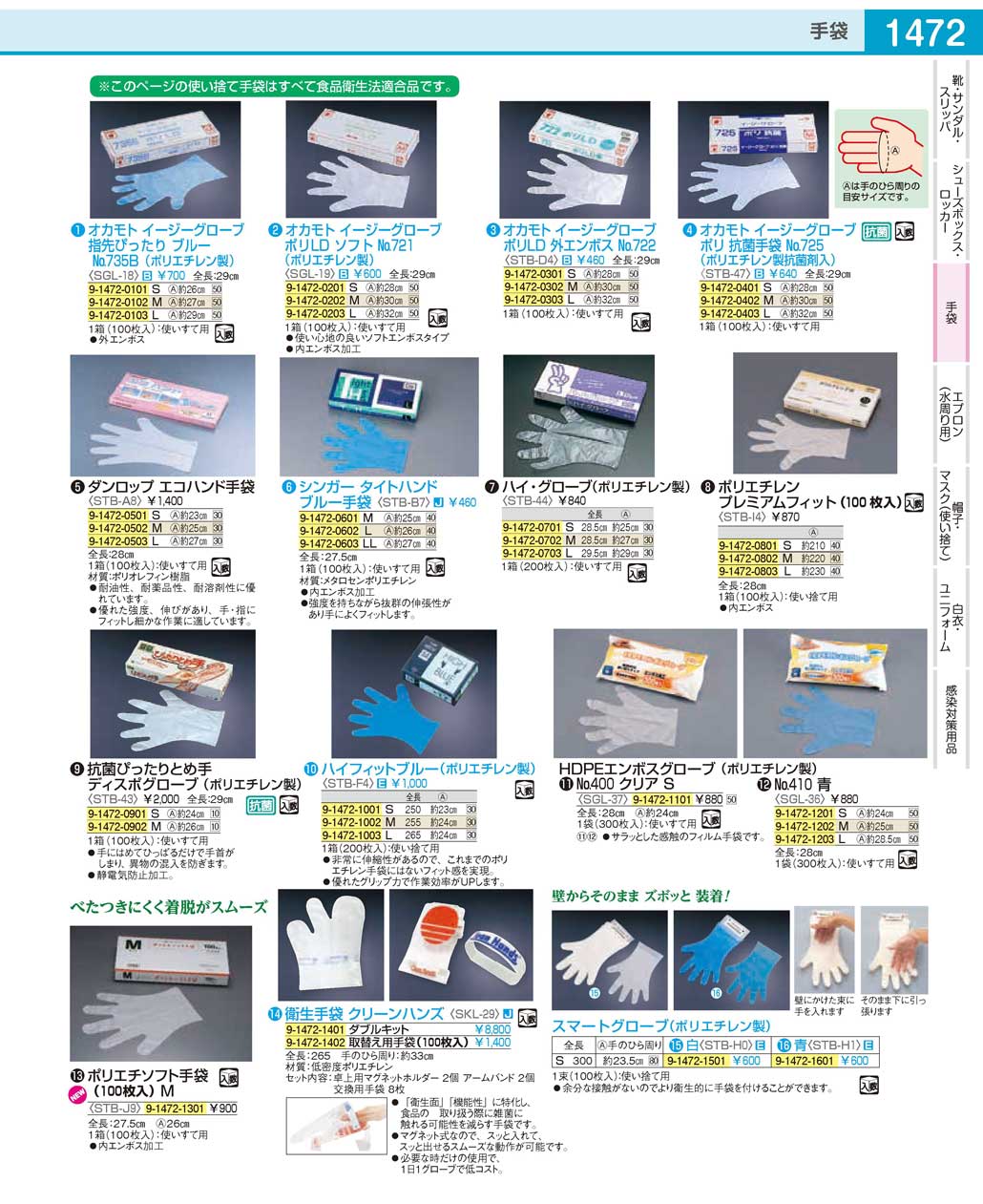 食器 手袋（使い捨て）Gloves(disposable) ＴＫＧ１９－１ 遠藤商事
