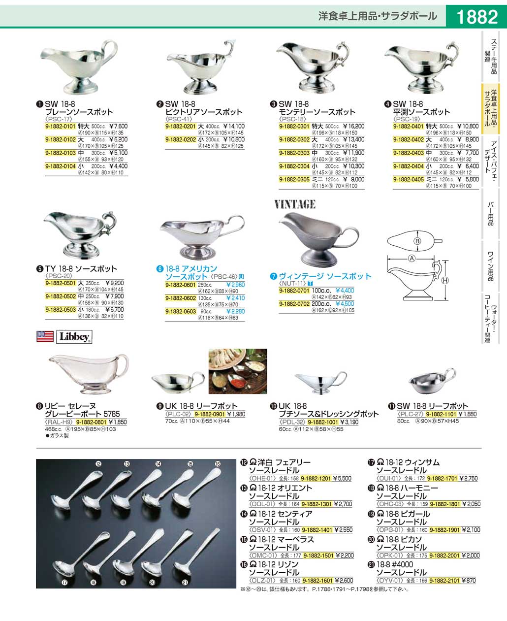 SW18-8ﾓﾝﾃﾘｰｿｰｽﾎﾟｯﾄ 中 300cc【ステンレス】【グレイビーポット