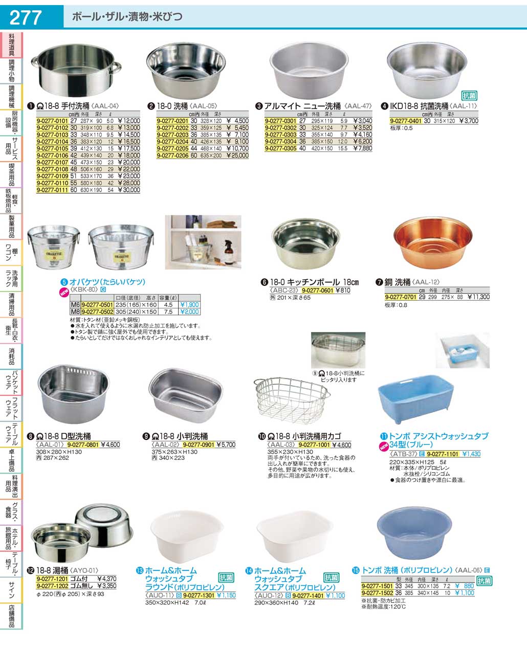 食器 厨房用品／洗桶Kitchen tools / Washing tub ＴＫＧ１９－１ 遠藤