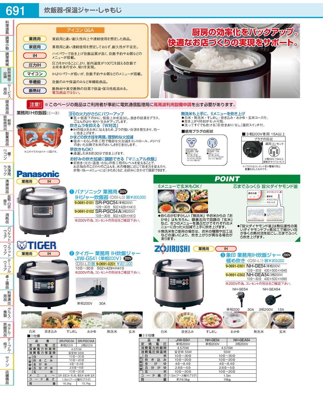 パナソニック SR-PGC54A 【三相200V】IHジャー炊飯器 毎日大量出品 家電・スマホ・カメラ