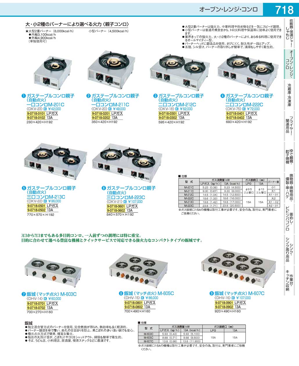 DKV2205(144)ガステーブルコンロ親子三口コンロＭ-２１３Ｃ １３Ａ