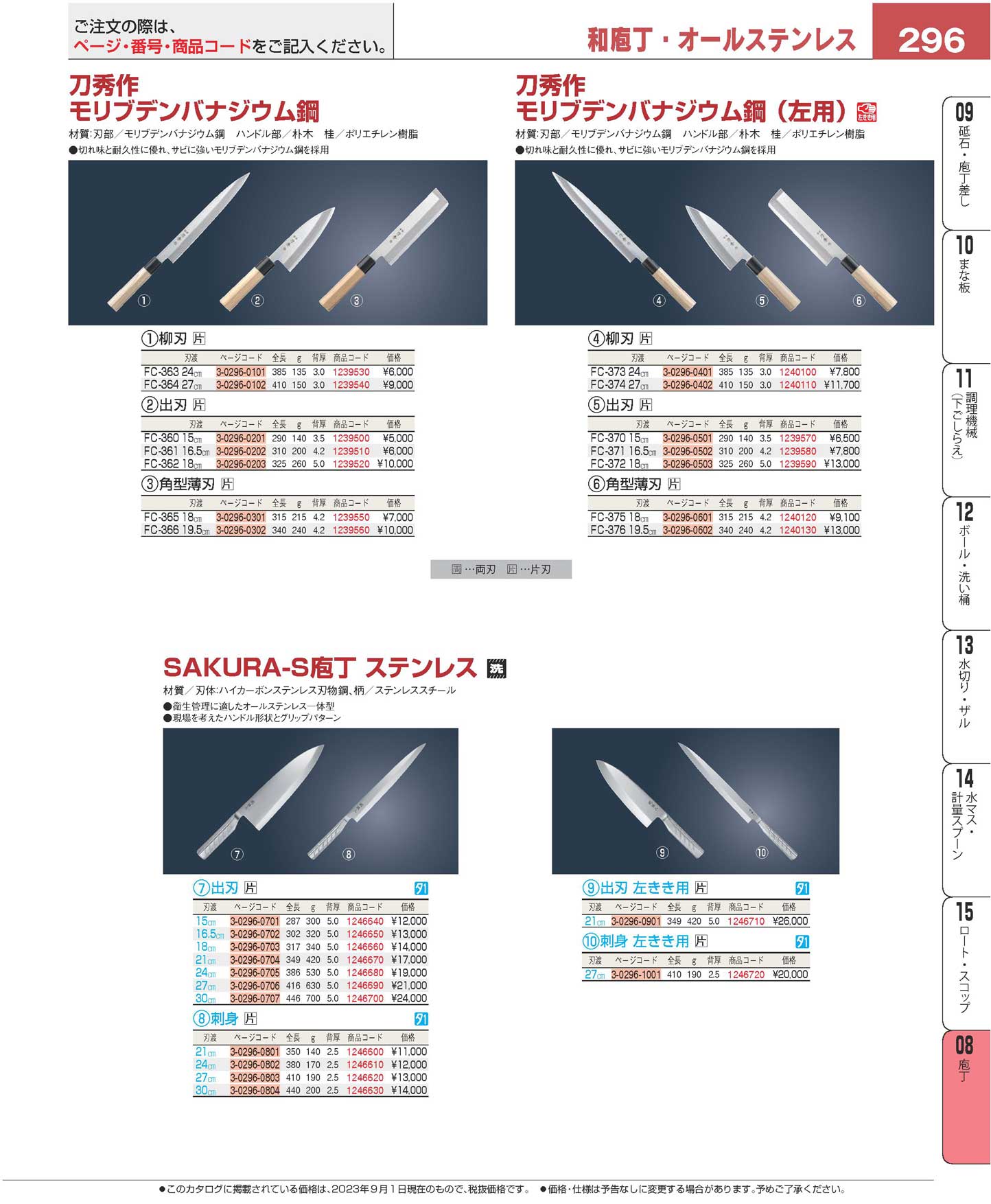 刀秀作 モリブデンバナジウム鋼 出刃 ＦＣ-３６２ １８cm(90)（商品