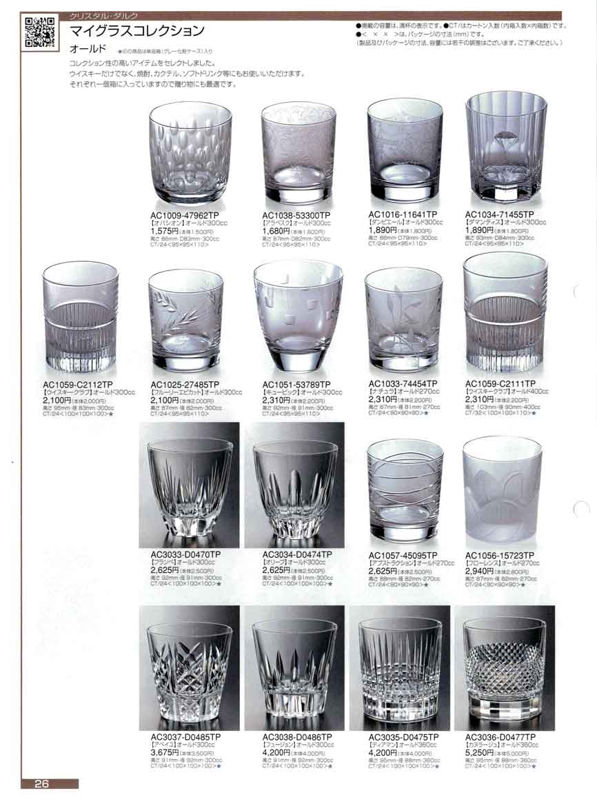 食器 マイグラスコレクッション2006年クリスタルダルク総合