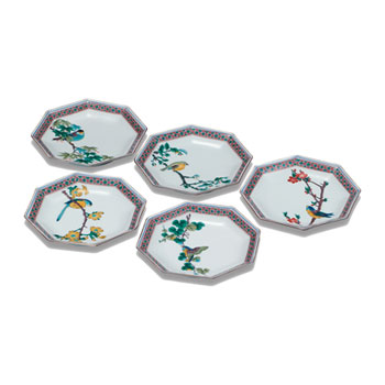 6号皿揃 花鳥絵変り