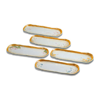 9.5号皿揃 渕色野の花