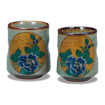 組湯呑 吉田屋牡丹