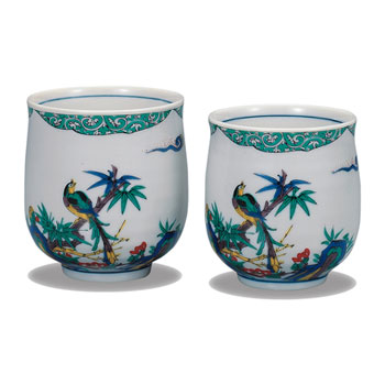 組湯呑 古九谷風