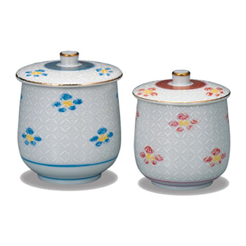 蓋付組湯呑 梅七宝