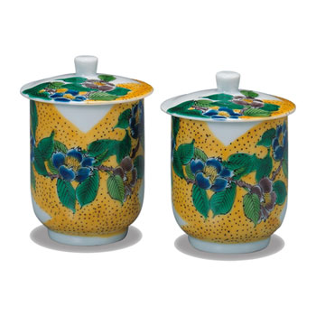 蓋付組湯呑 吉田屋椿