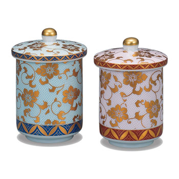 蓋付組湯呑 白粒鉄仙