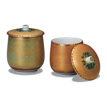 蓋付組湯呑 金襴手