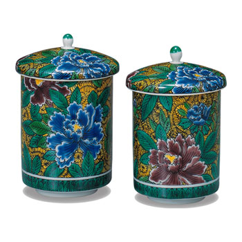 蓋付組湯呑 吉田屋牡丹