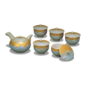 蓋付茶器 雪山