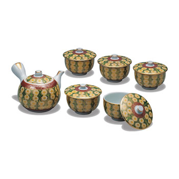 蓋付茶器 菊詰