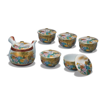 蓋付茶器 本金花鳥