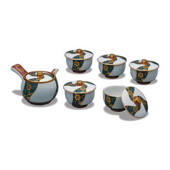 蓋付茶器 本金捻青粒