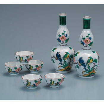 酒器 古九谷花鳥