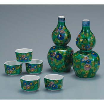 酒器 グリーン山茶花