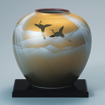 6号花瓶 銀彩山 (花台付)