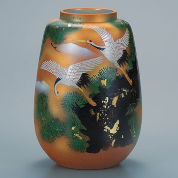 8号花瓶 松に鶴