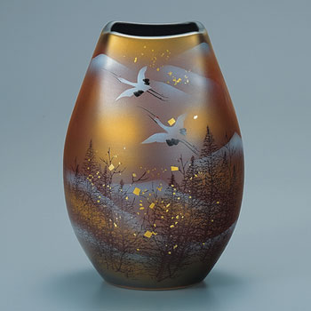 8号花瓶 木立鶴