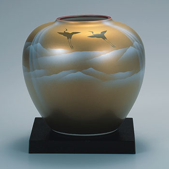 7号花瓶 銀彩山 (花台付)