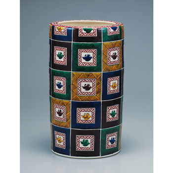 14号傘立 古九谷石畳