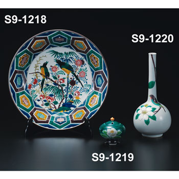 10号花器 山茶花に鳥