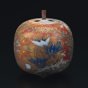 4号香炉 金銀彩草花文