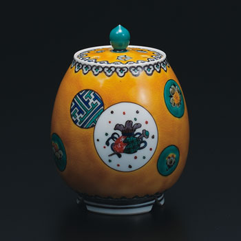 4号香炉 黄地宝丸紋様