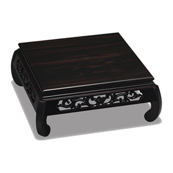 8号花台唐草 小卓 (黒丹調)