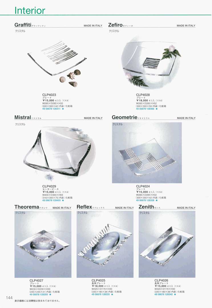 【廃盤】英国製　STUART スチュワートクリスタル　センターピース　大皿 食器 ダビンチクリスタルデザイン・イタリア製・プレート・センター