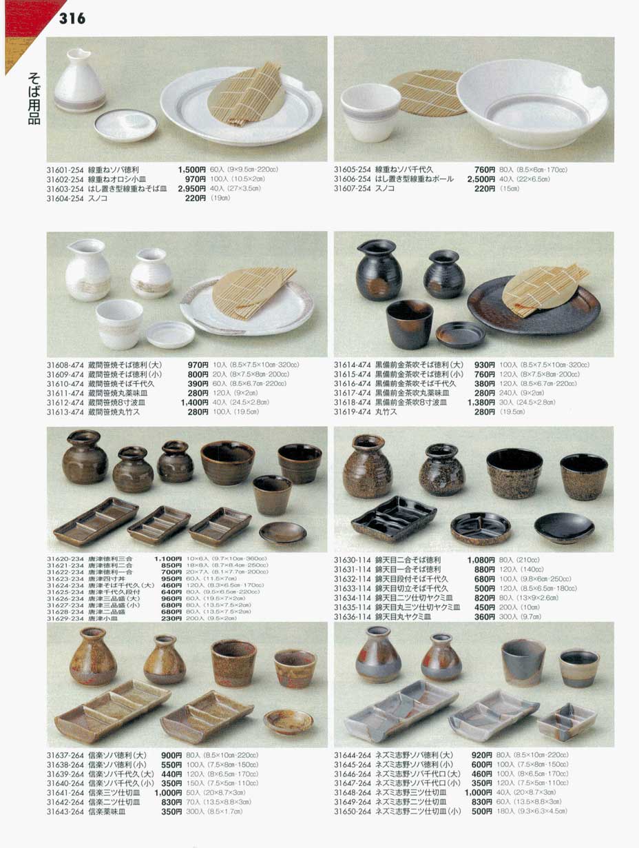 食器 そば用品陶雅１４－316ページ