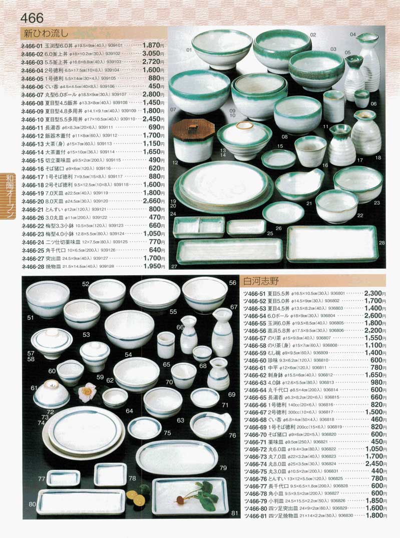 食器 新ひわ流し・白河志野ときわ22－466ページ