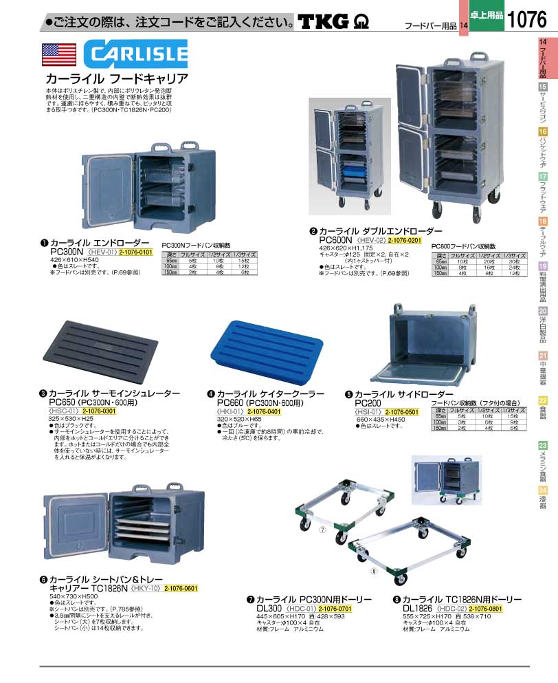 食器 カーライルフードキャリアー ＴＫＧ業務用総合カタログ１２－２