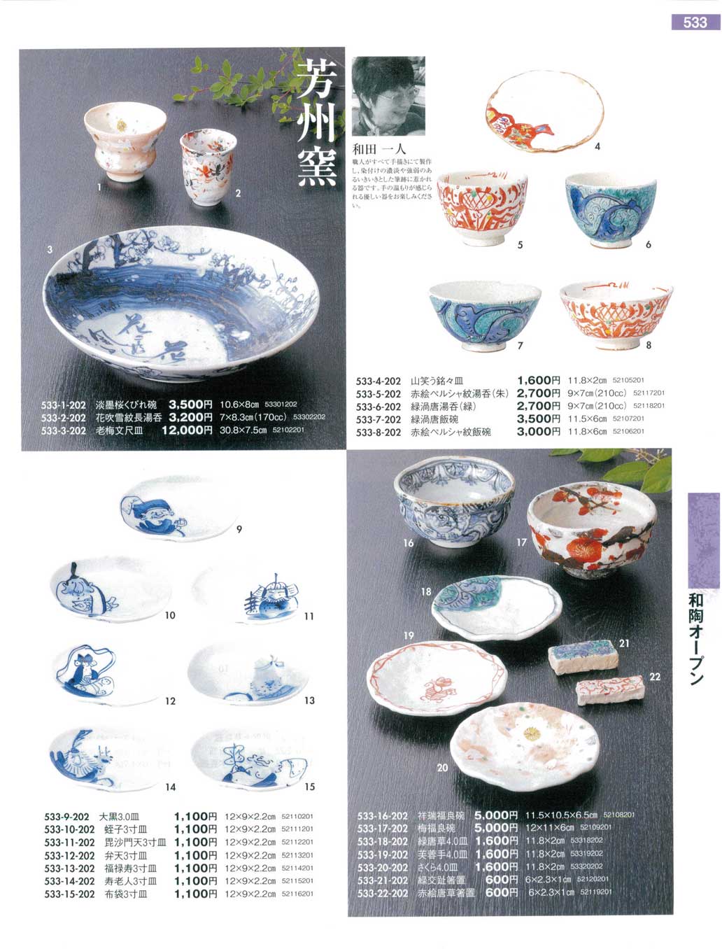 食器 和陶オープン・芳州窯うつわ12－533ページ