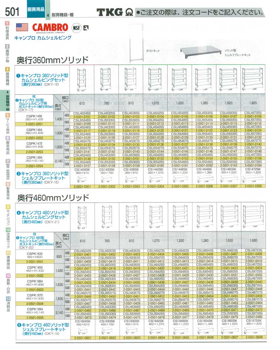 食器 キャンブロシェルフ ＴＫＧ業務用総合カタログ１２－３ 遠藤商事