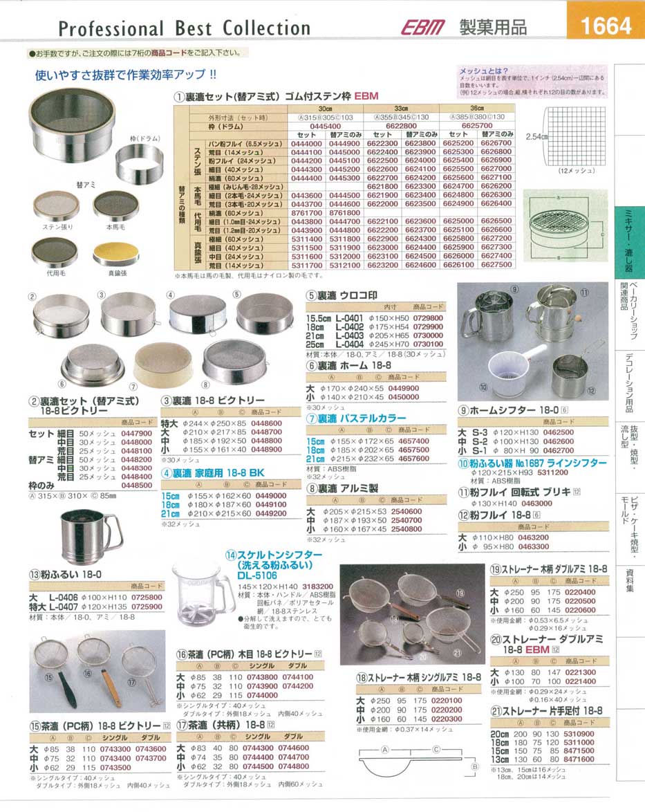江部松商事 ＥＢＭ ゴム付ステン枠 裏漉し替アミ ステン張 ６０メッシュ ３３ｃｍ 6624200 (61-6589-68) EBM ゴム付ステン枠 裏漉替アミ ステン張(60メッシュ)30cm 業務用