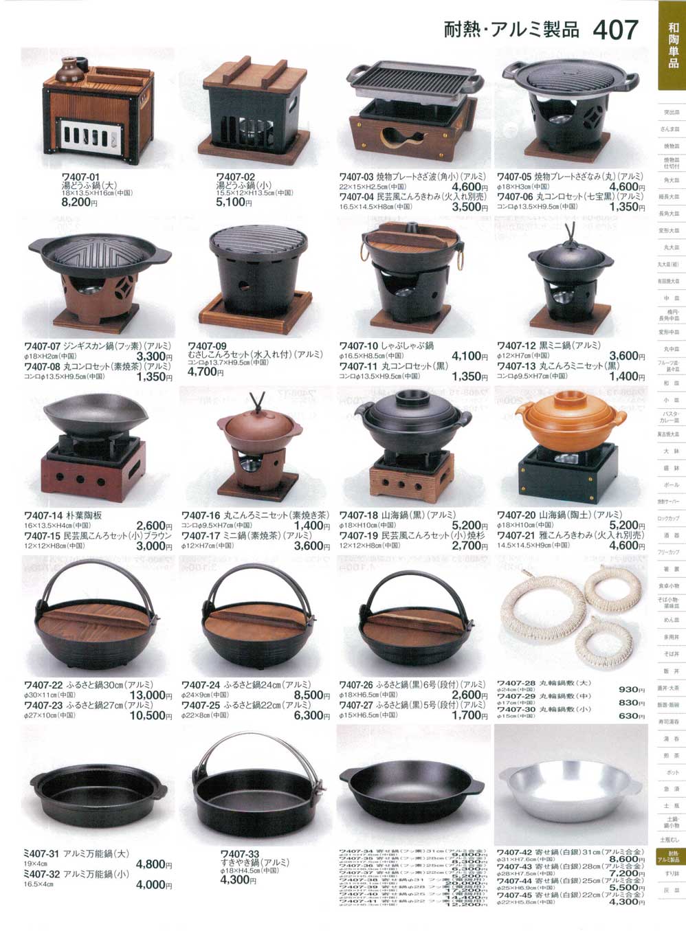 食器 耐熱・アルミ製品・コンロセット・ふるさと鍋・寄せ鍋ときわ23