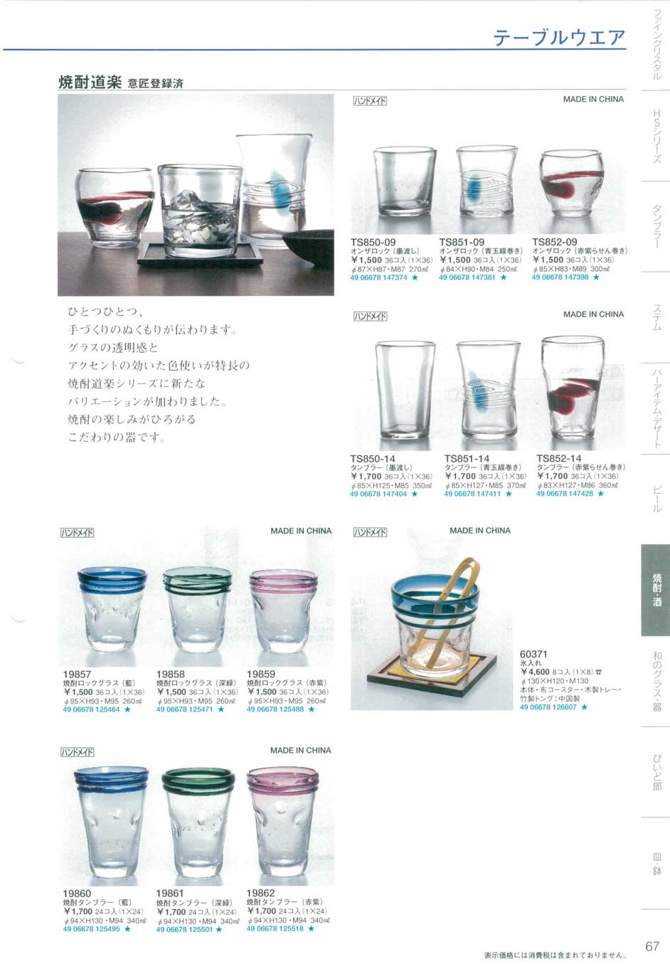 食器 焼酎道楽東洋佐々木ガラス２０１０－67ページ