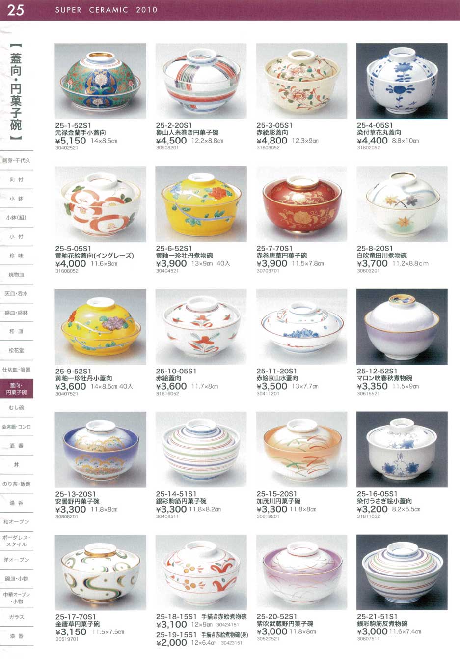 食器 蓋向・円菓子碗うつわスーパーセラミック2010－25ページ
