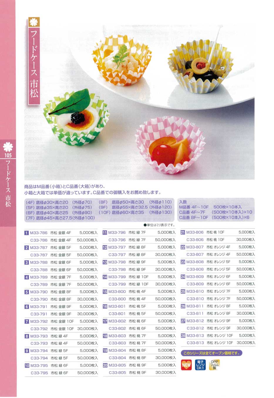 フードケース ペーパーラミ 彩 桃 8F 5000枚(500枚×10本)／小箱 フードケース ペーパーラミ 彩 桃 8F 5000枚(500枚×10本)／小箱