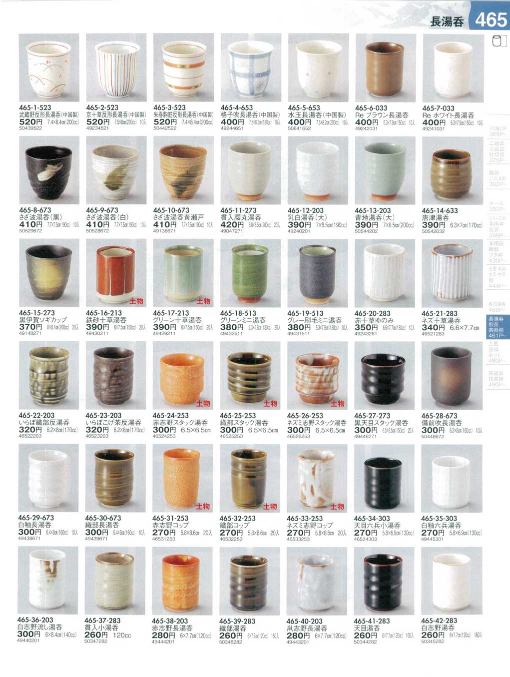 赤志野長湯呑（商品番号465-38-203）