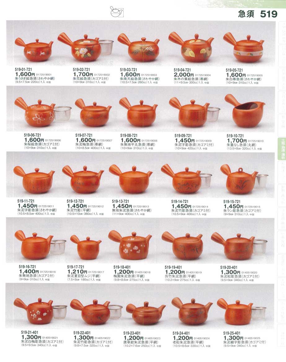 朱蓋なし急須（丸網）（商品番号519-10-721）