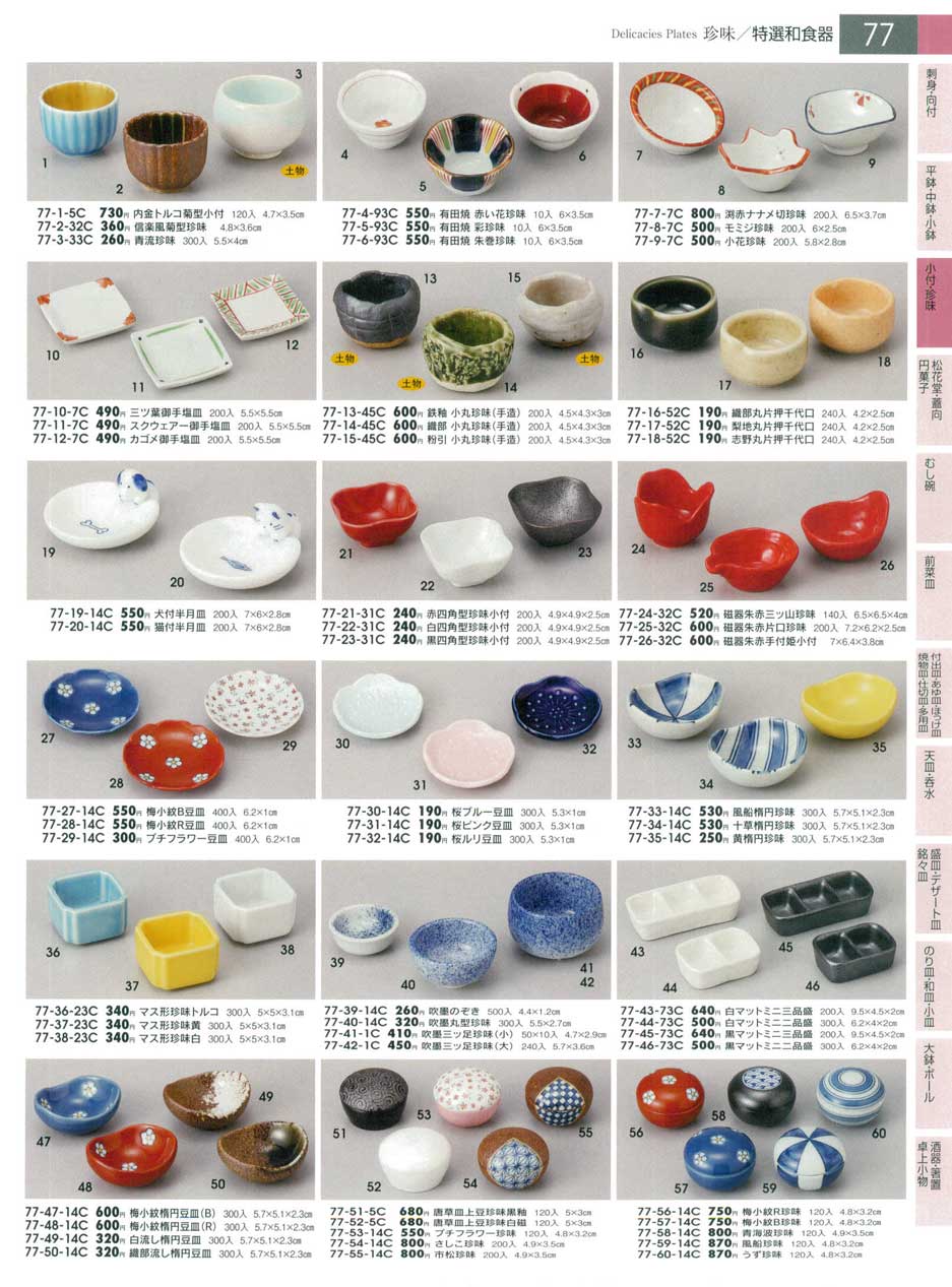 食器 珍味・蓋付珍味みやびの器13－77ページ