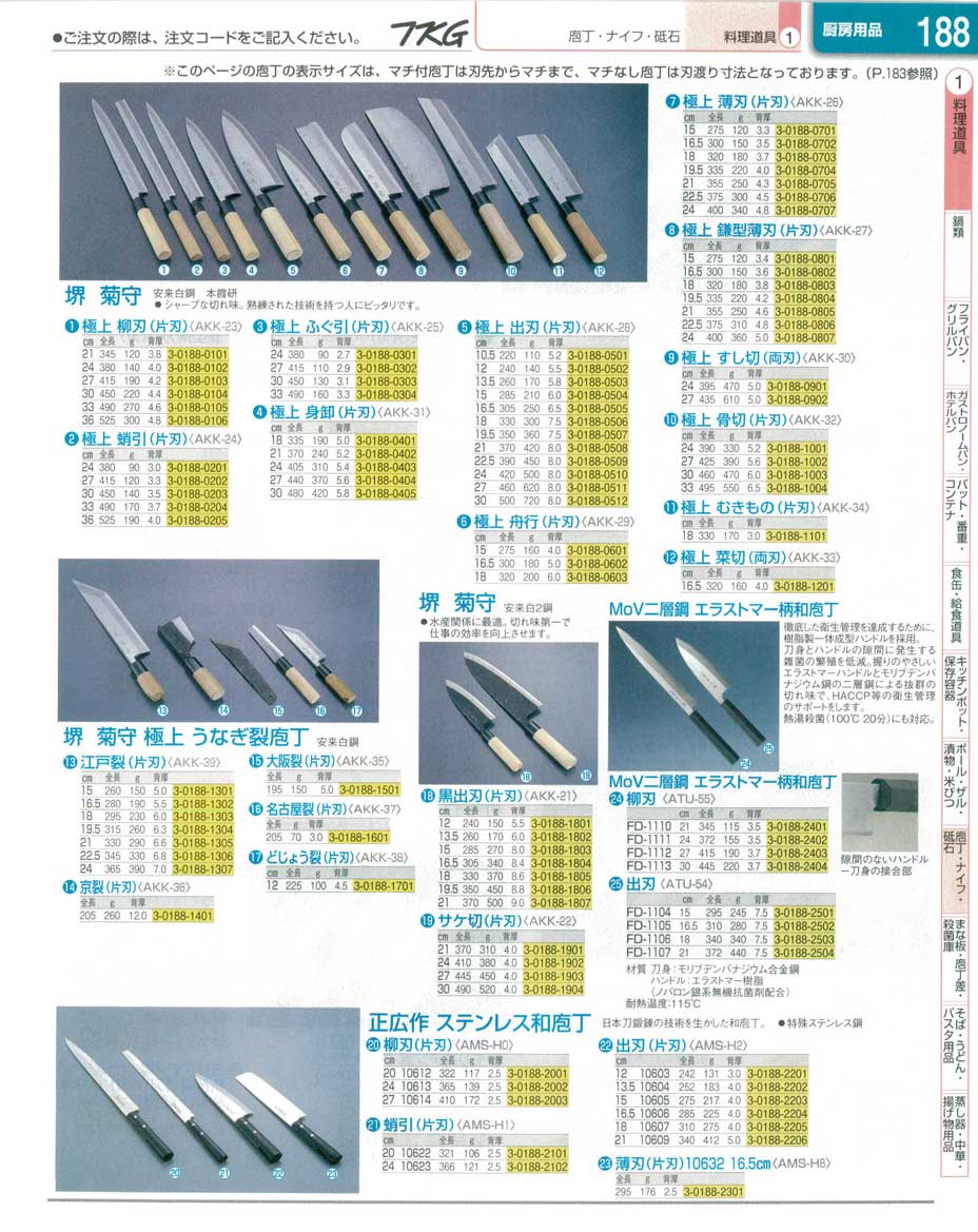 9-0302-0505)AKK2816(110)堺 菊守 極上 出刃１６．５ｃｍ（商品番号3