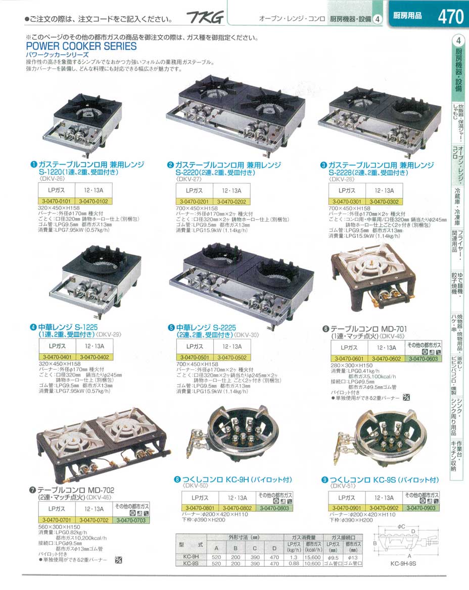 食器 ガステーブルコンロ・中華レンジ ＴＫＧ１３－２ 遠藤商事－470ページ