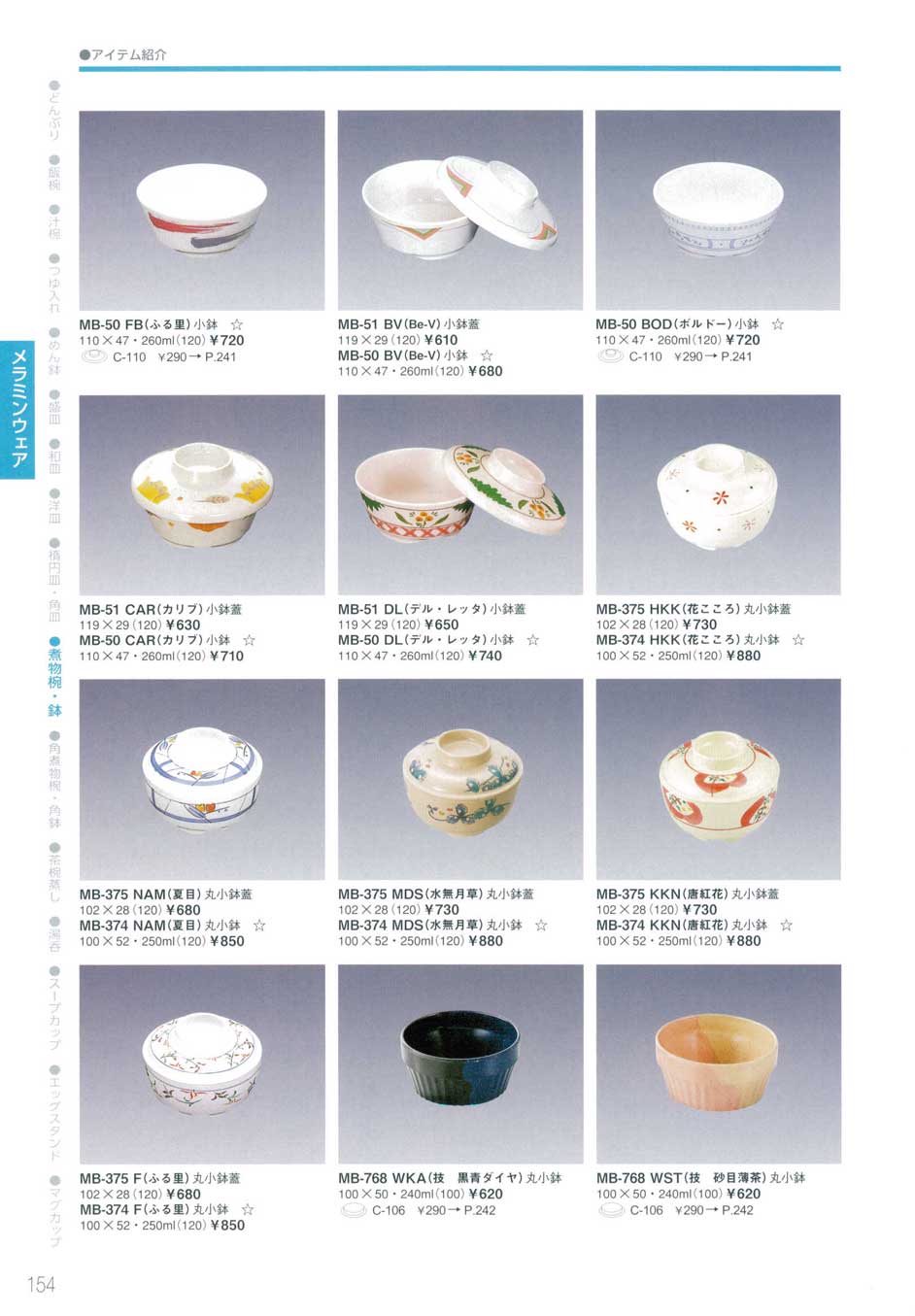 食器 煮物椀・鉢・小鉢三信化工2012－154ページ