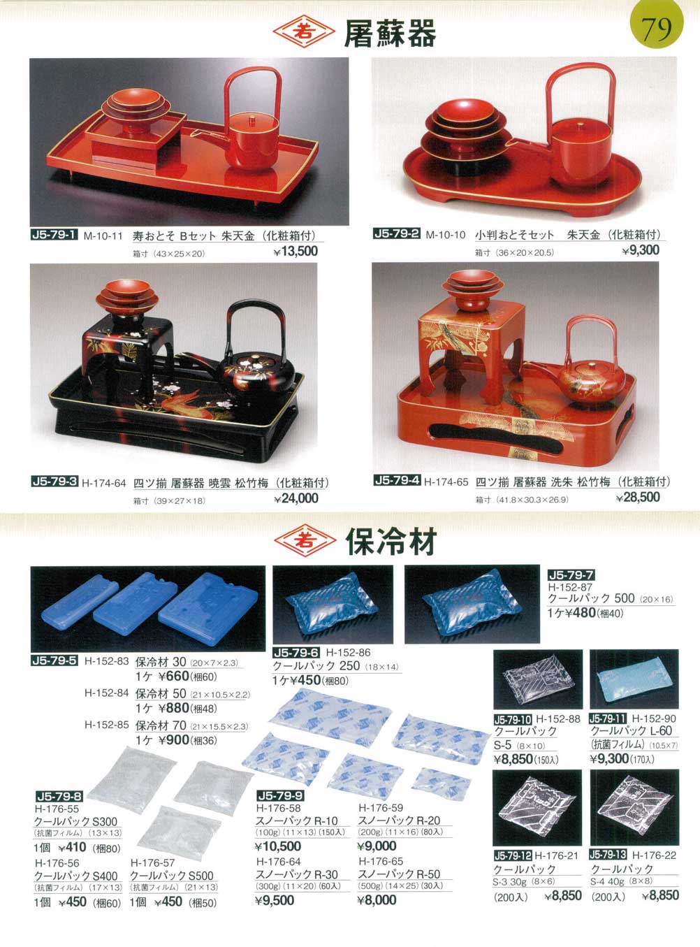 四ツ揃 屠蘇器 洗朱 松竹梅 （化粧箱付）（商品番号H-174-65）
